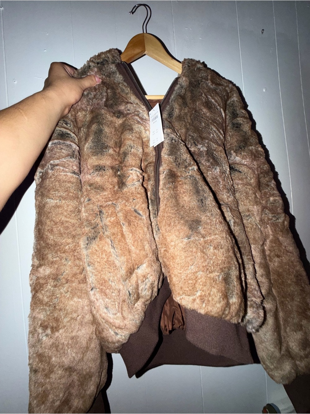 Women Hollister Co. Faux Fur Bomber Jacket Size Medium